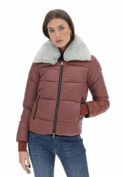 No Zone Giubotto Corto Nozone Con Collo Effetto Peliccia Rimovibile Donna