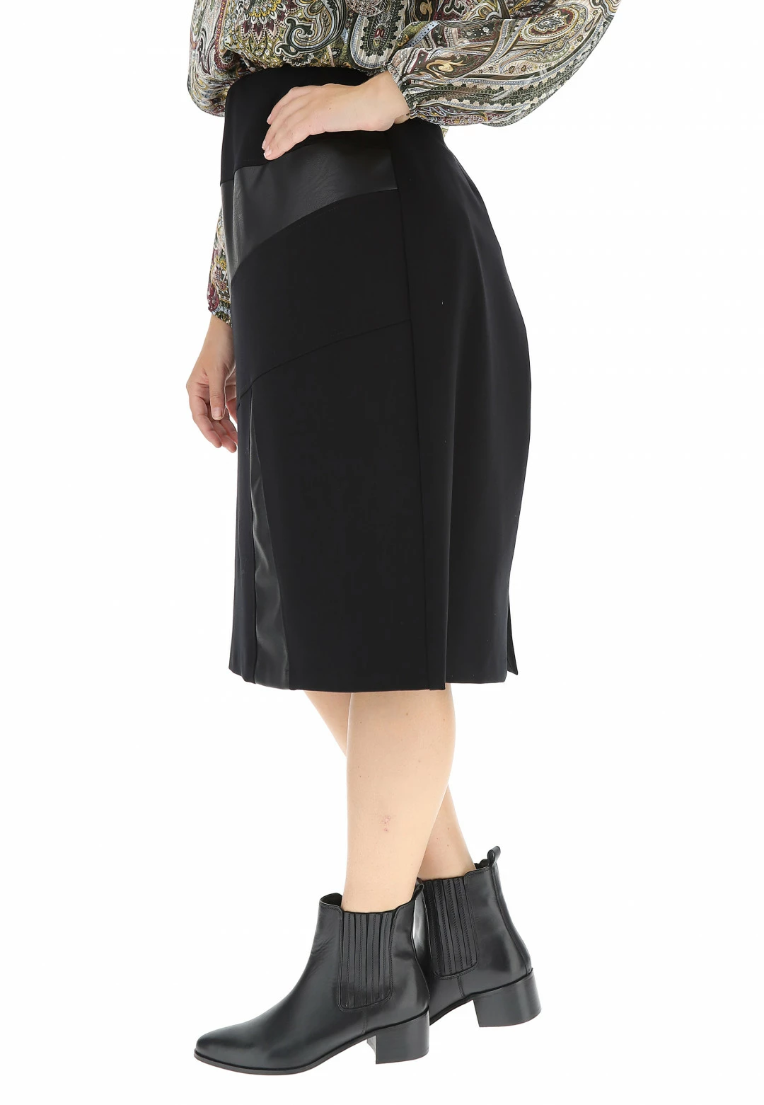 Gonna Tubino Gaia Romina Con Inserti In Similpelle - immagine 2