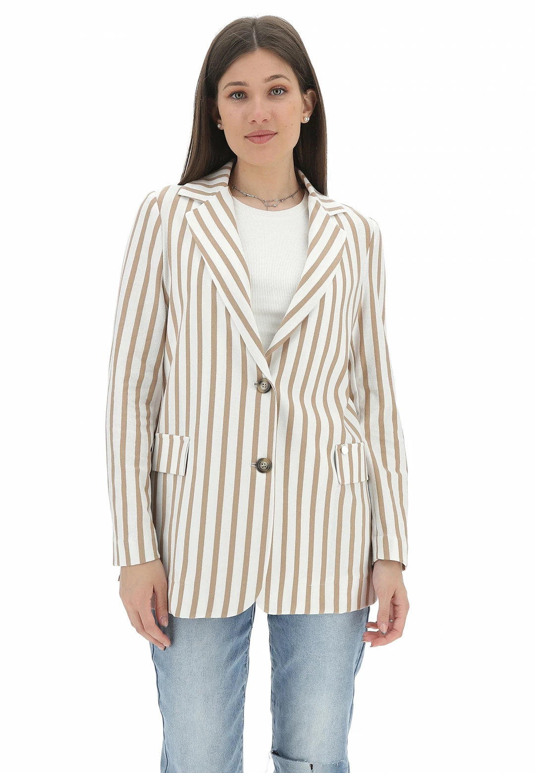 EKS Giacca èks Donna Con Fantasia A Righe Made In Italy - immagine 6