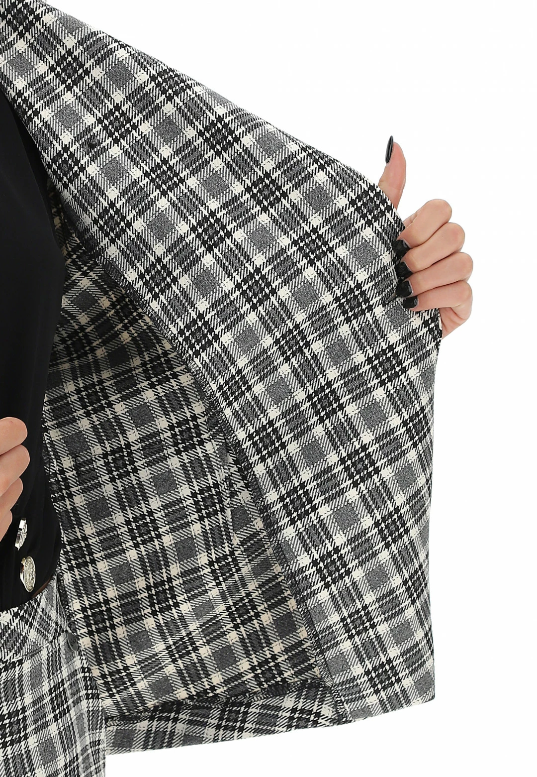 Giacca Quadrettata Doppiopetto Eks - immagine 5