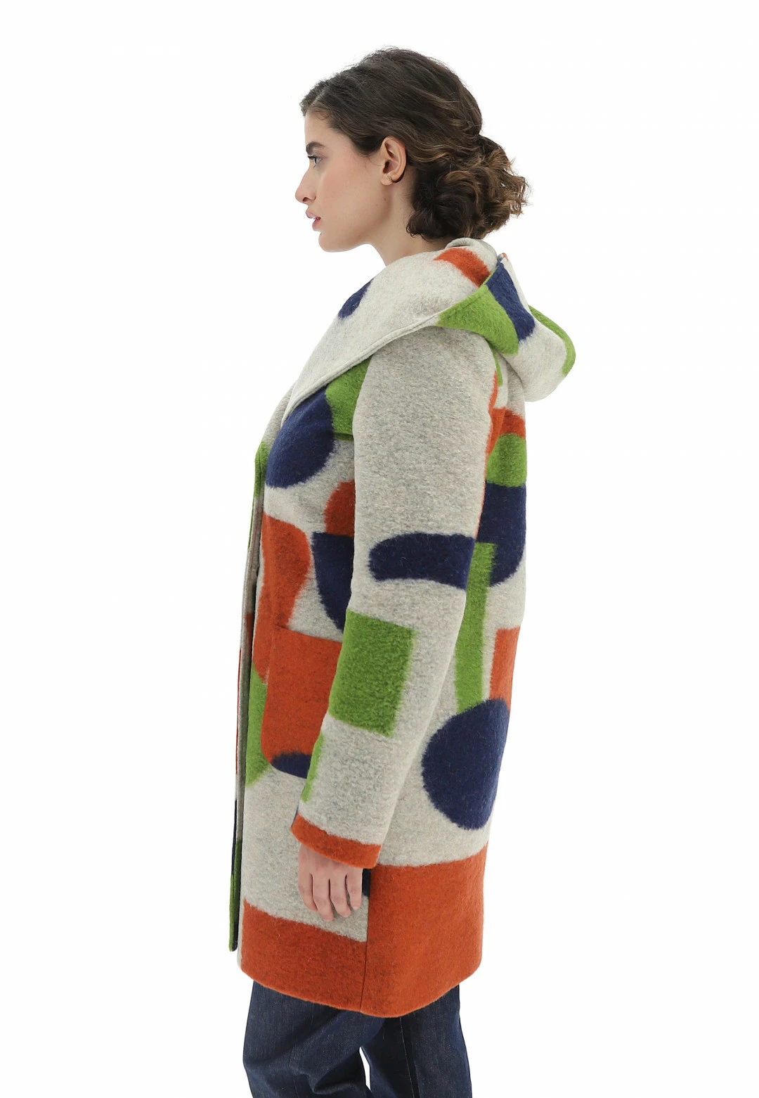 M&L MAIN & LAND Cappottino In Lana Cotta Main&land Fantasia Geometrica - immagine 2