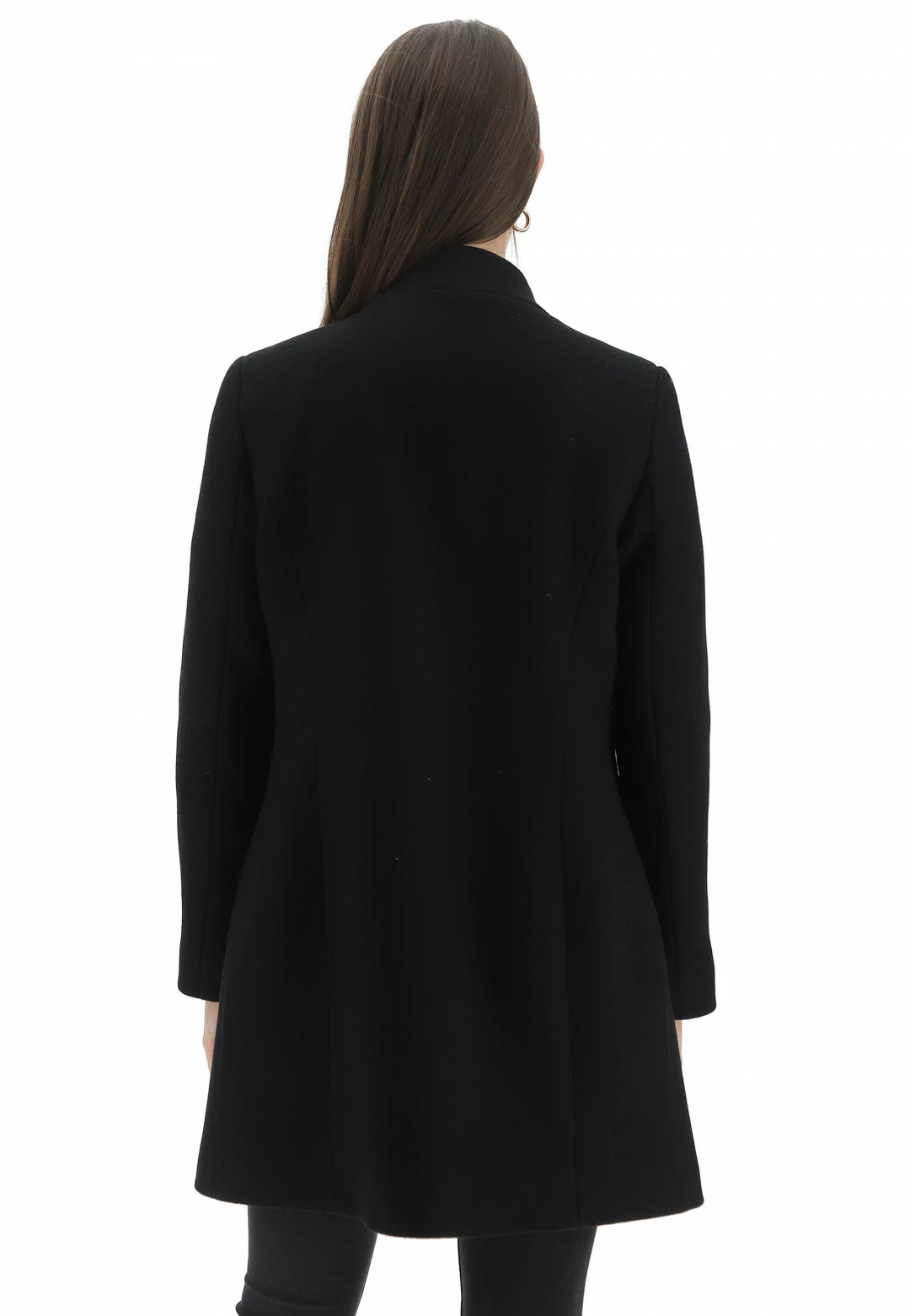 Cappotto Eks Con Collo A Fascetta Bottoni E Tasche A Filo Con Zip Foderato Made In Italy - immagine 3