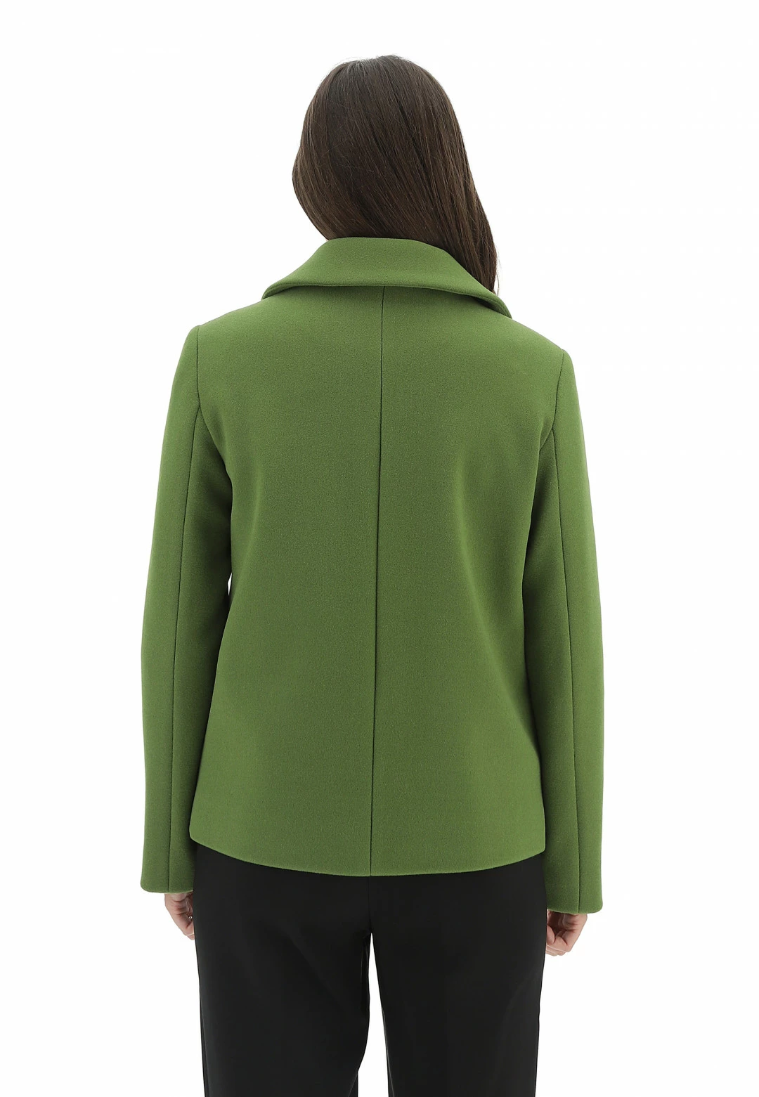 Cappottino Doppio Petto Foderato Eks Corto In Tinta Unita Con Tasche A Filo - immagine 3