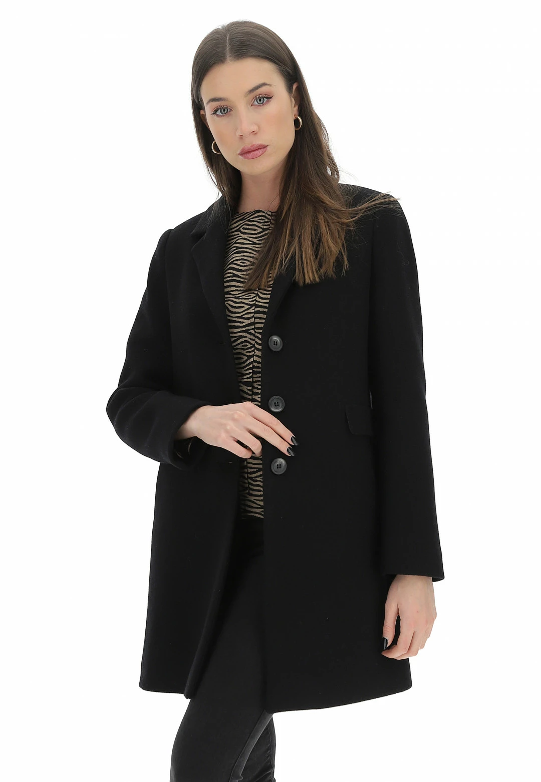 Cappotto In Tessuto Eks Con Taglio Uomo Infiancato Con Tasche Made In Italy