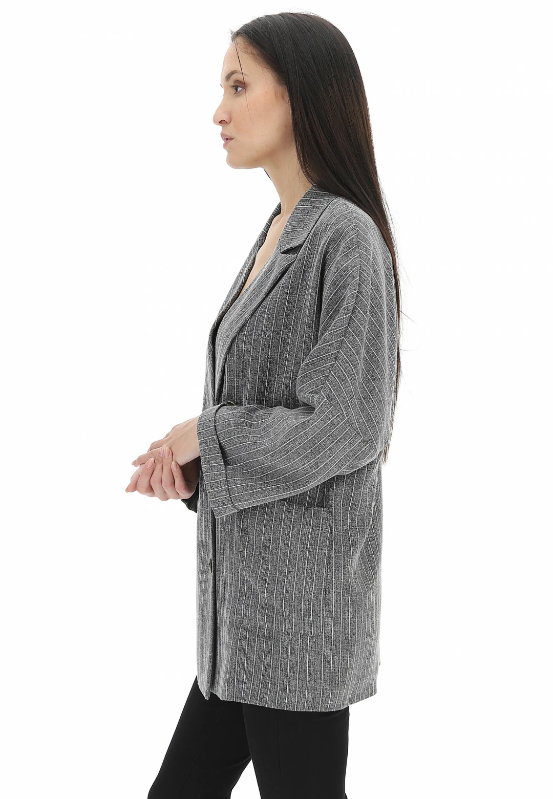 Giacca Over Gessata Eks - immagine 3