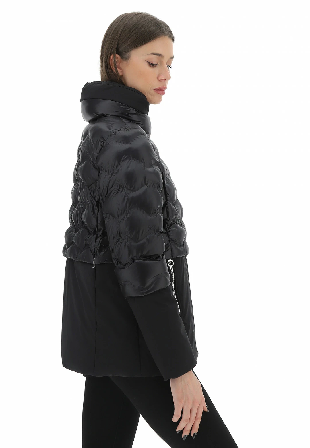 Giubotto Imbottito Rihunik Con Collo A Fascia E Cappuccio Estraibile Donna - immagine 2