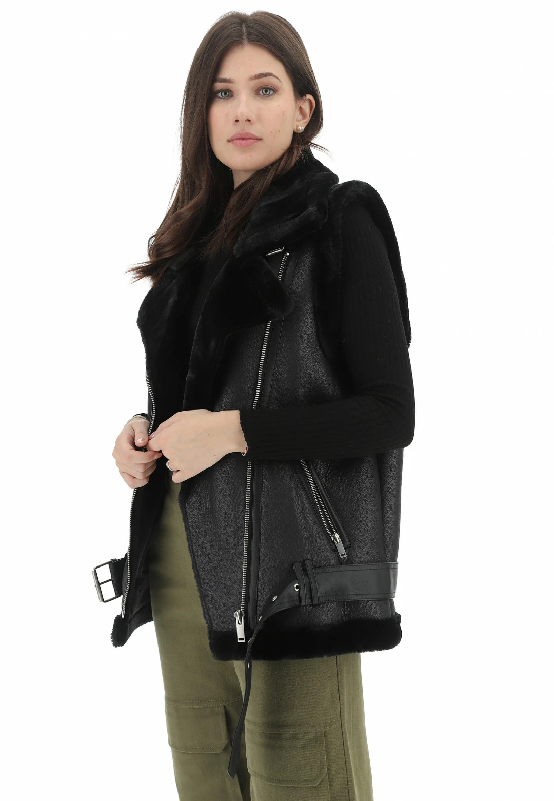 Gilet Simil Montone Smanicato Softy - immagine 2