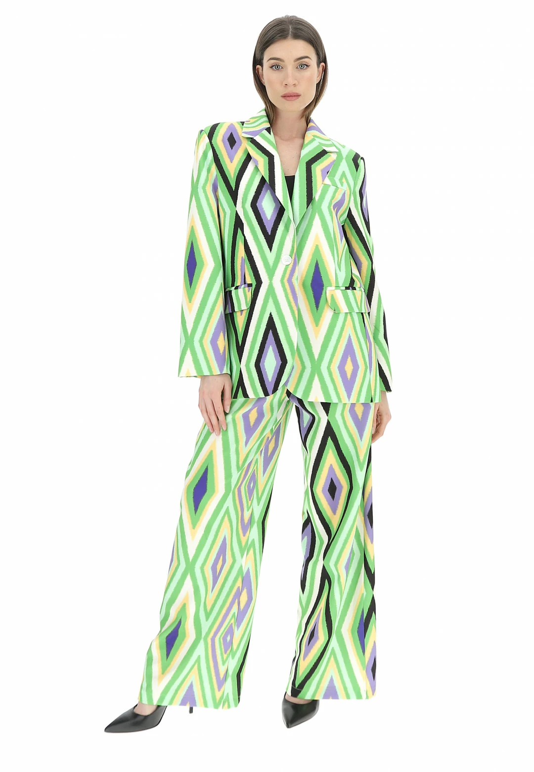 Giacca In Tessuto Tecnico Geometrico Fantasia Multicolor Lumina Donna - immagine 6