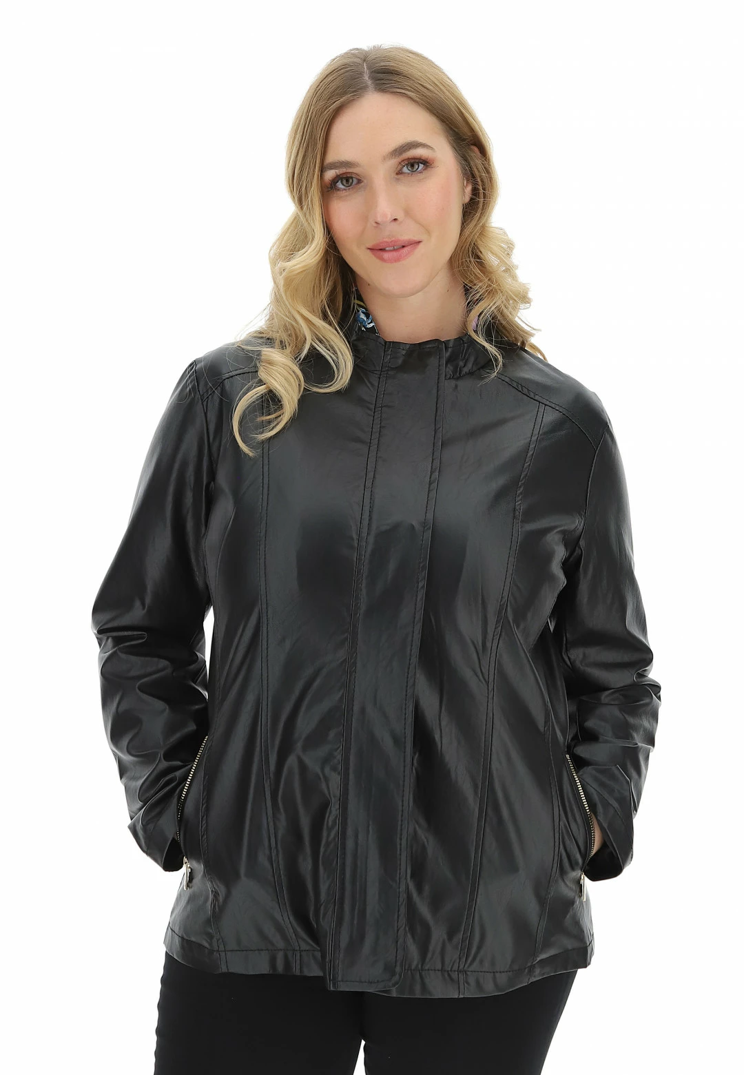 Giubbino Similpelle Chiara D'oro Con Tasca Zip - immagine 2