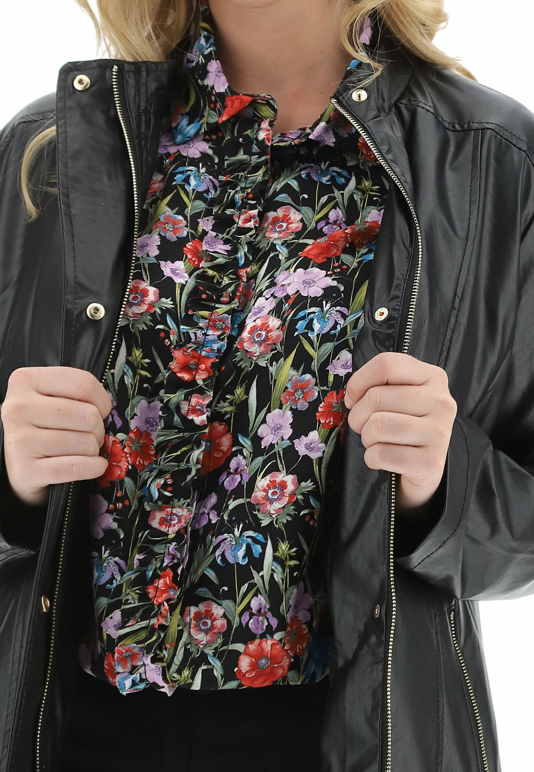 Giubbino Similpelle Chiara D'oro Con Tasca Zip - immagine 5