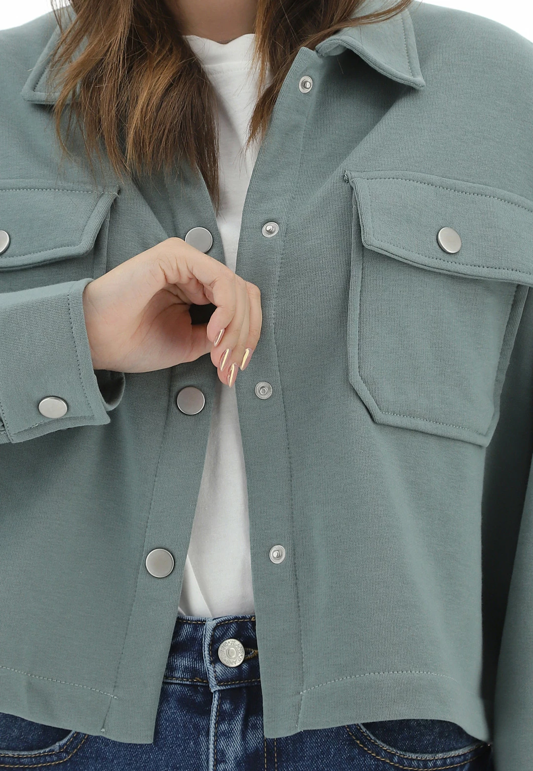 Giacca In Felpa Garzata Crop Joggy Donna - immagine 5