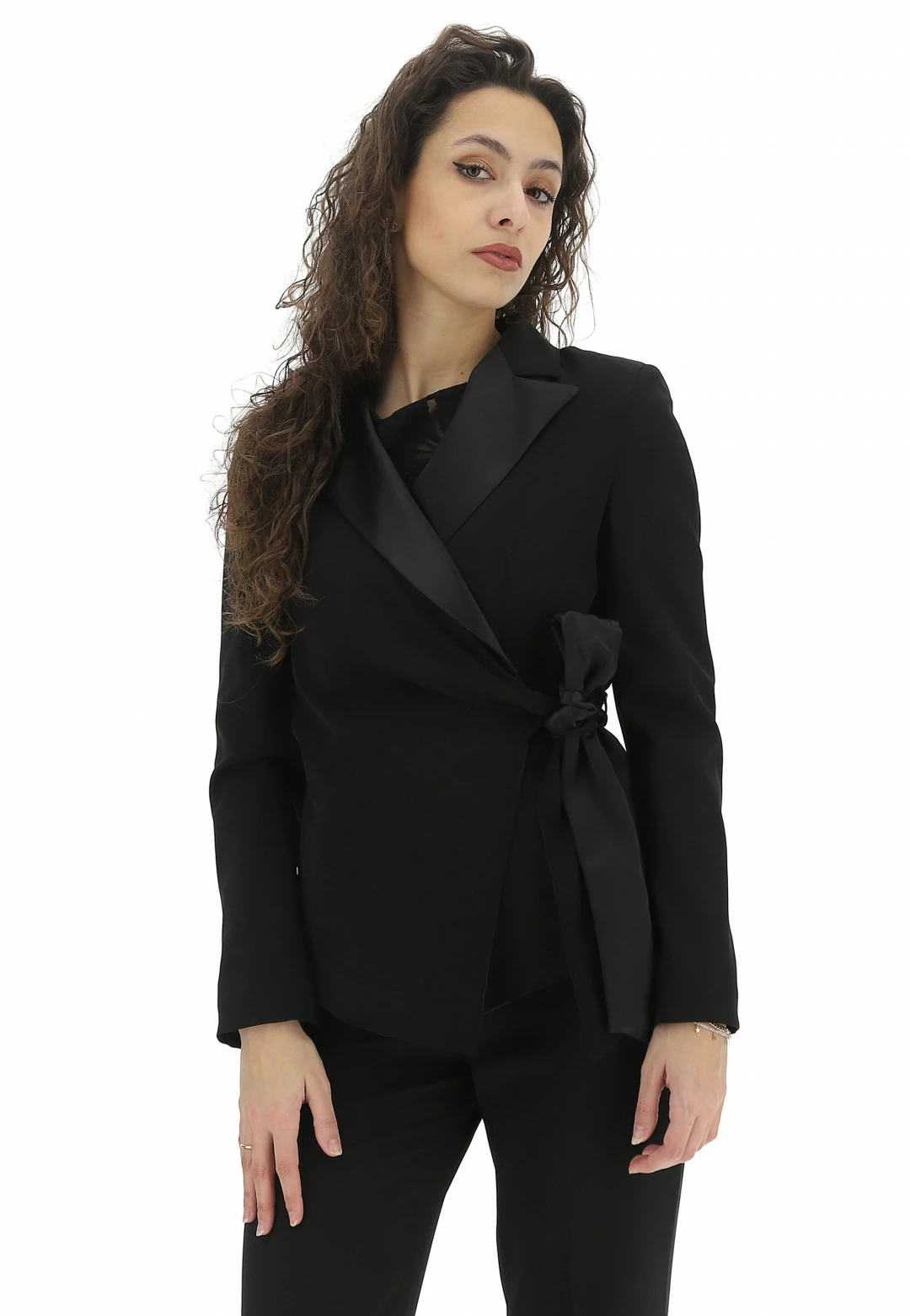 Giacca Con Revers Satin Artigli Donna