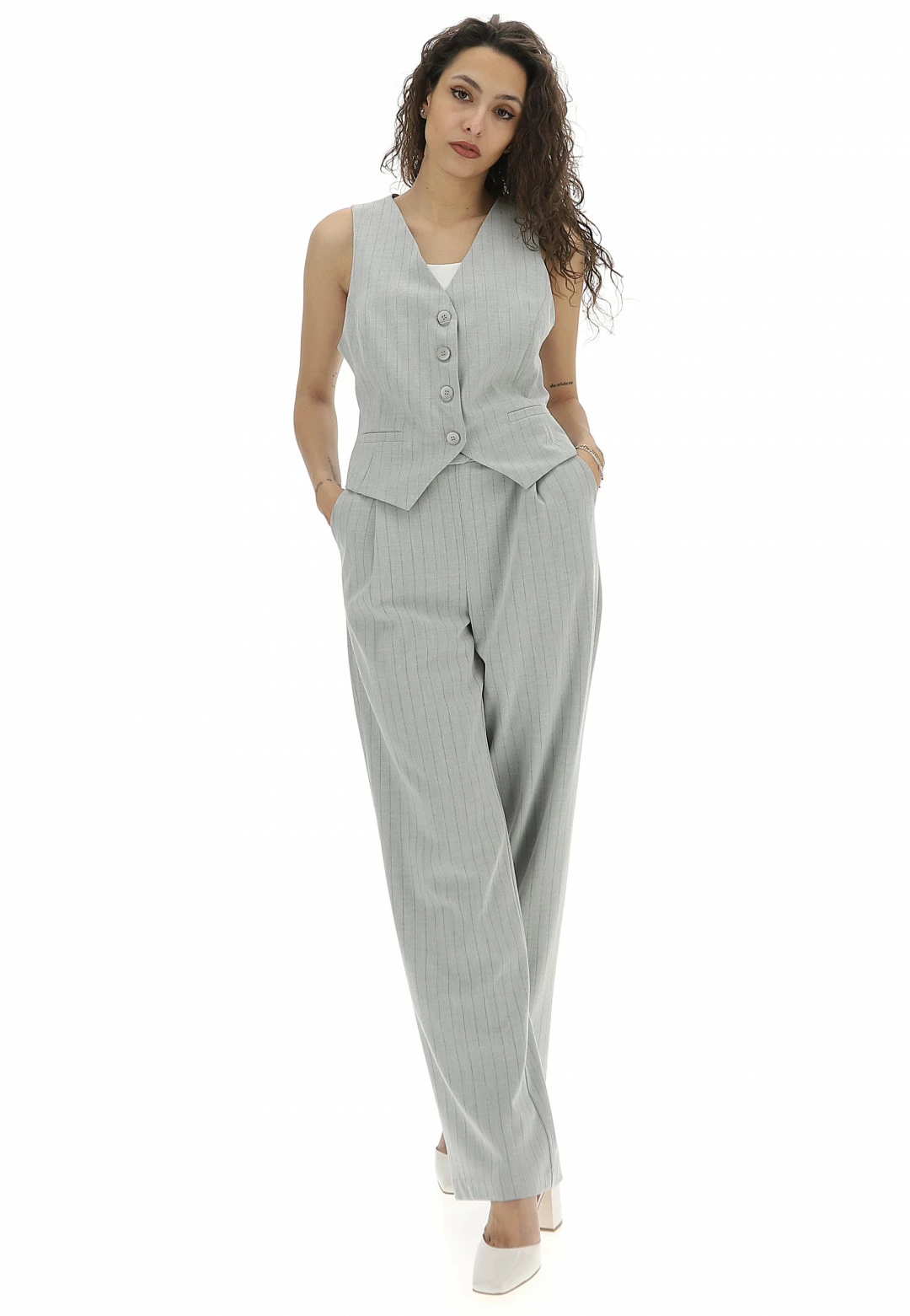 EKS Gilet A Righe Filo Lurex èks Donna - immagine 4