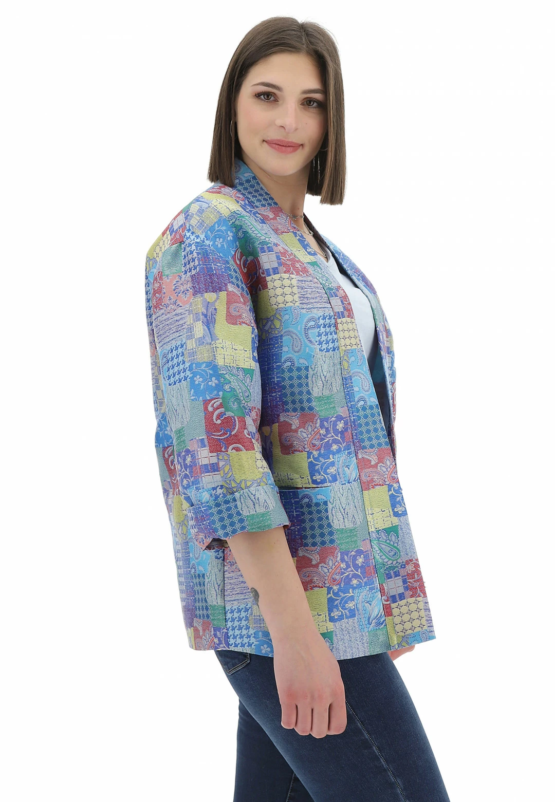 M&L MAIN & LAND Giacca Aperta Multicolor Con Manica Scesa Main&land - immagine 2