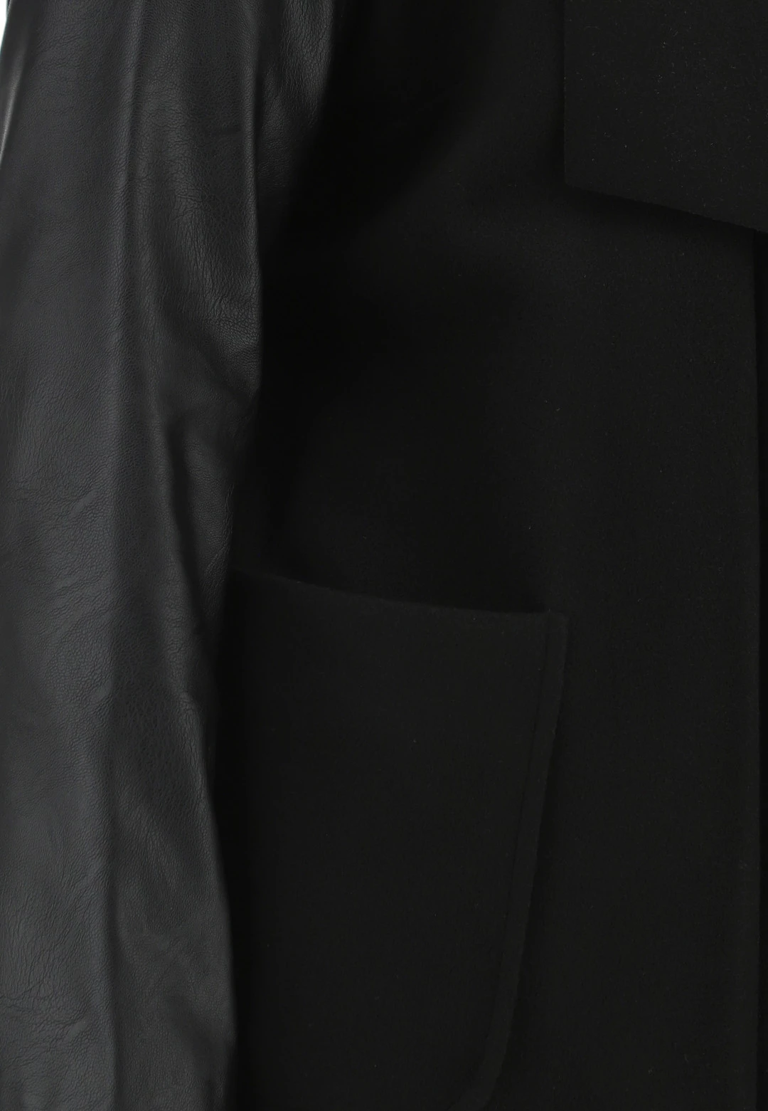 Cappottino Aperto In Panno E Similpelle Jiveley - immagine 4