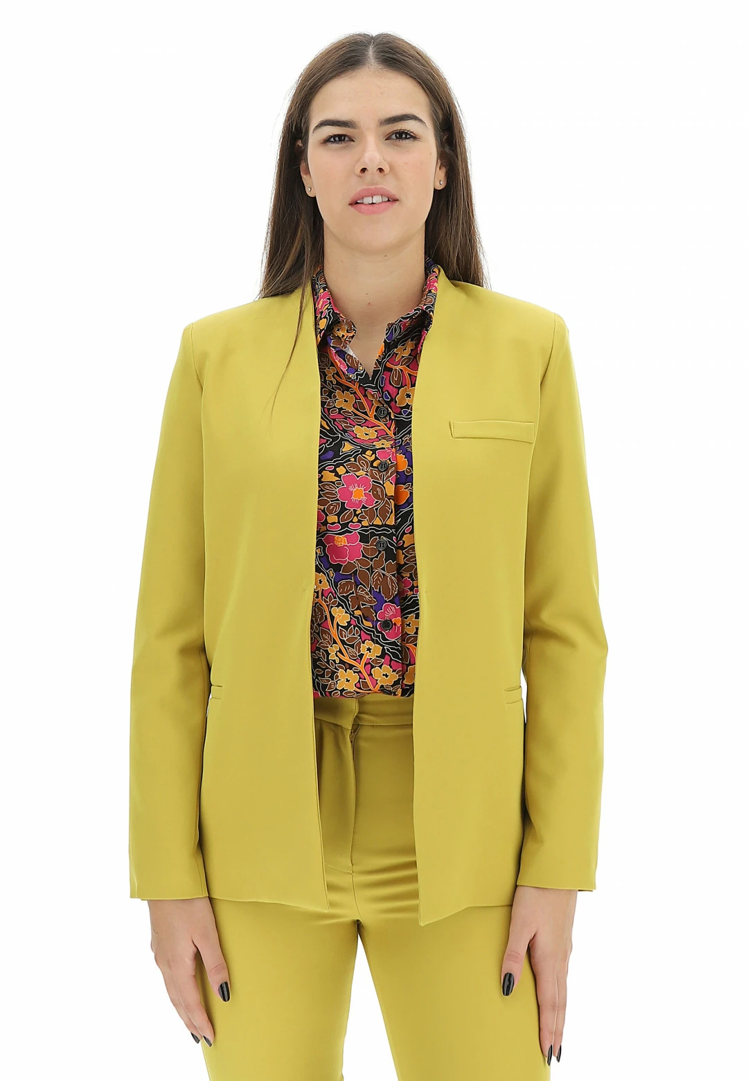 Giacca Aperta Con Gancetto E Spalline Eks Tinta Unita - immagine 7