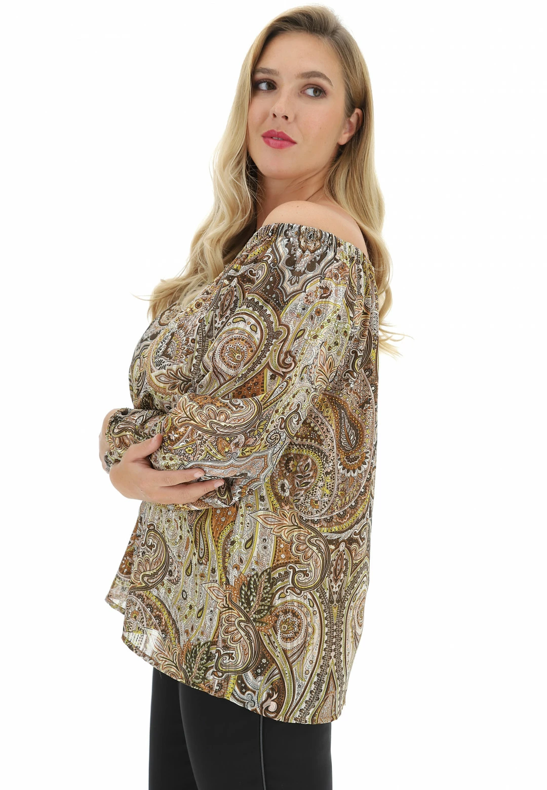 Camicetta Manica Lunga Lara Prince Cas9738 Con Fantasia Cachemire - immagine 7